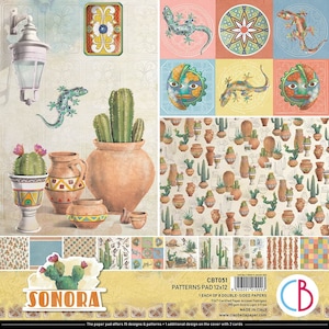 Ciao Bella 12x12 Sonora Patterns - Ciao Bella Paper - 12 x 12 Cardstock - Double-Sided Paper - Sonora Collection - LAST CHANCE - 28-292