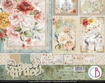 Ciao Bella 12x12 Reign of Grace Cardstock - 12x12 Cardstock - Double-Sided Paper - Acid Free - Reign of Grace Collection - 28-453