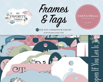 Carta Bella My Favorite Things Frames and Tags - Frames and Tags - My Favorite Things Collection - Vintage Frames and Tags - 36-198
