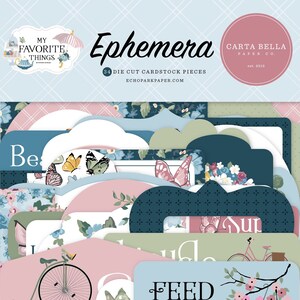 Carta Bella My Favorite Things Ephemera - Carta Bella - Ephemera Cards - Die Cut Cardstock Pieces - My Favorite Things Collection - 36-197