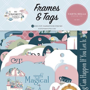 Carta Bella My Favorite Things Frames and Tags - Frames and Tags - My Favorite Things Collection - Vintage Frames and Tags - 36-198