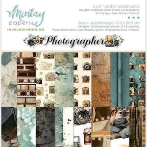 Mintay 6x8 Photographer Cardstock - Double Sided Paper - 6x8 Cardstock - Card Stock Paper - Photographer Collection - 27-509