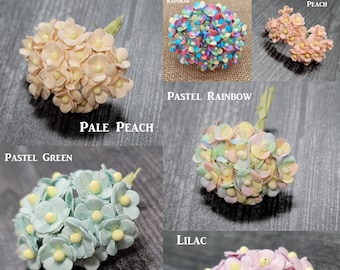 Promlee Flowers 10mm #2 Mini Sweetheart Blossoms 20pk - Flower Embellishments - Mulberry Flowers - Miniature Sweetheart Blossoms