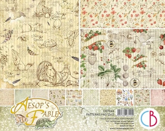 Ciao Bella 12x12 Patterns Aesop's Fables  - Ciao Bella Paper - 12x12 Cardstock - Double-Sided Cardstock - Aesop's Fables Collection - 28-232