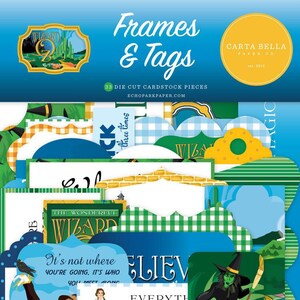Carta Bella Wizard of Oz Frames and Tags - Frames and Tags - Die Cut Tag - Wizard of Oz Collection - Believe in Magic Frames & Tags - 36-213
