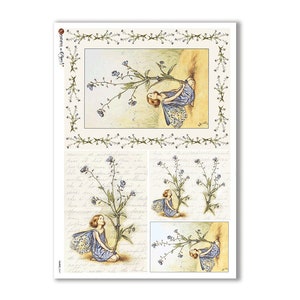 Paper Designs Rice Paper - Fairies - Fairy Rice Paper - Decoupage Rice Paper - A4 Rice Paper - Fantasy Rice Paper - Fairy Paper - 34-046
