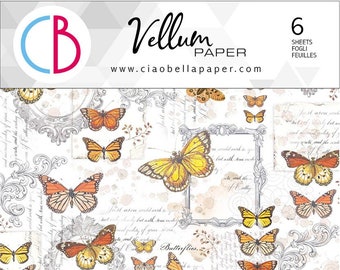 NEW A4 Enchanted Land Vellum Paper - Ciao Bella Paper - A4 Vellum - Translucent Paper - Ciao Bella - Enchanted Land Collection - 28-479