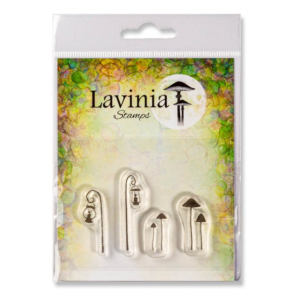 Lavinia Stamps Lamps - Lamp Silhouette Stamp - Clear Cling Stamp - Slender Mushroom Cling Stamp - Stamp Set - Lantern Stamp Set - 12-654