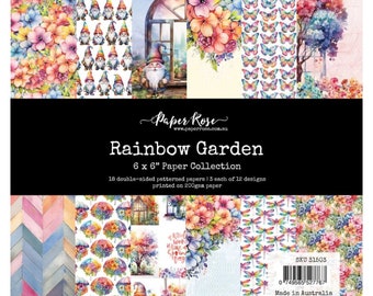 Paper Rose 6x6 Rainbow Garden Collection - Double Sided Cardstock - 6x6 Cardstock - Rainbow Garden Collection - 40-050