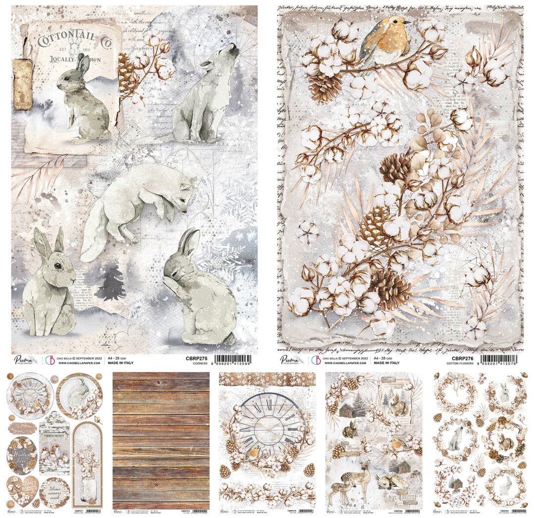 Ciao Bella Cozy Moments A4 Rice Paper - Decoupage Rice Paper - Winter ...