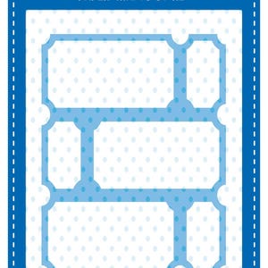 May include: A blue metal craft die set with a white dotted background. The die set features several rectangular and square shapes with rounded corners. The text "WHIMSY STAMPS" and "PAPER CRAFTS STORE" are at the top.