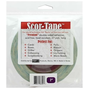 Scor-Tape 2&quot; - Double Sided Adhesive - Scor Tape - Scrapbook Tape - Acid Free Double Sided Tape - Double Sided Scor Tape - 18-012