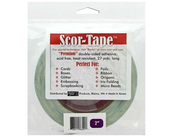 Scor-Tape 2" - Double Sided Adhesive - Scor Tape - Scrapbook Tape - Acid Free Double Sided Tape - Double Sided Scor Tape - 18-012