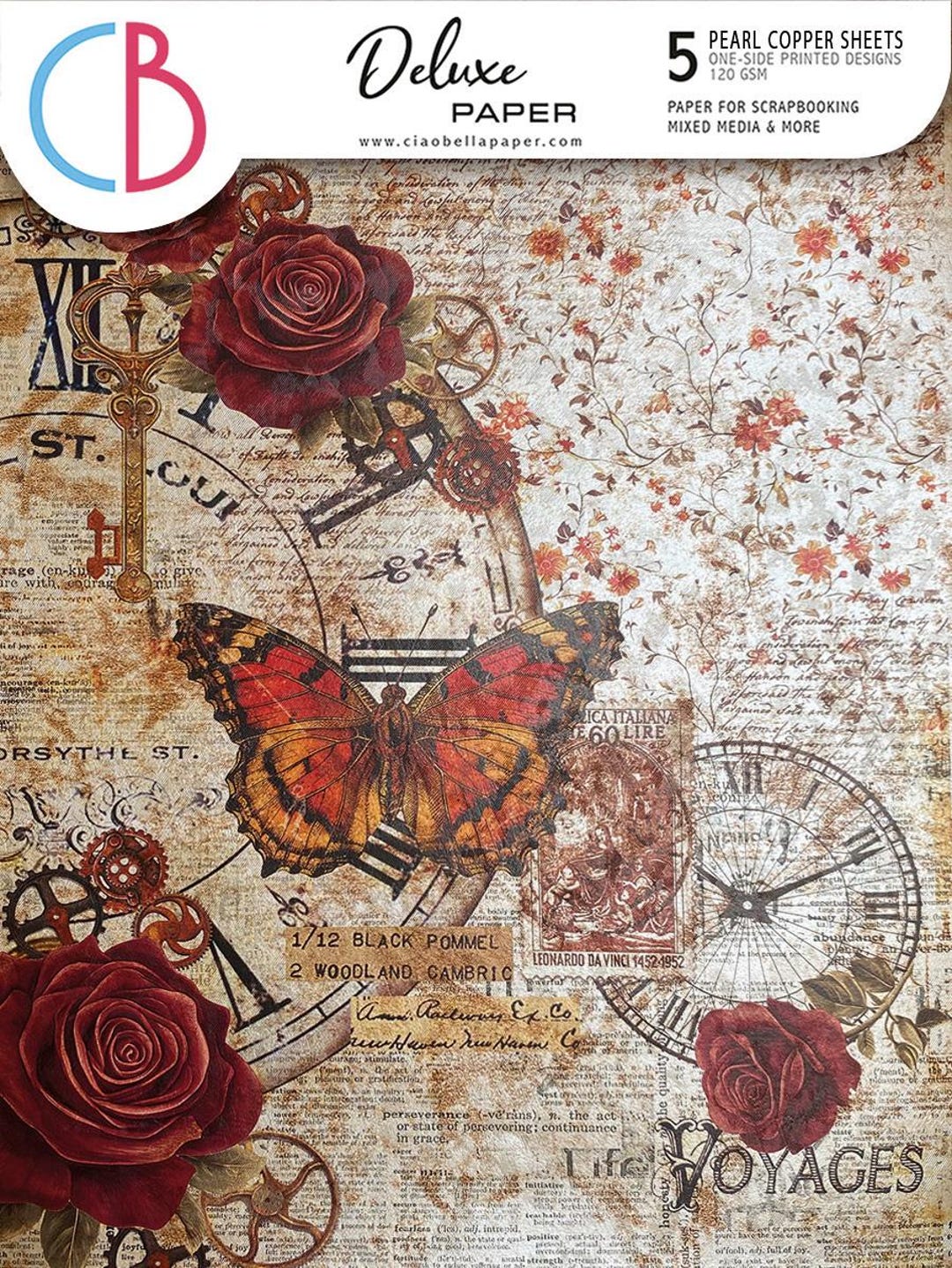 Livre D’éphémères Cabinet Of Curiosities A4 - Ciao Bella Paper (pages Créatives Pour Scrapbooking)