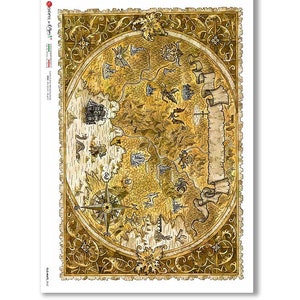 Paper Designs Rice Paper - Old Maps Rice Paper - Map Rice Paper - Decoupage Rice Paper - A4 Rice Paper - Vintage Map Paper - 34-106
