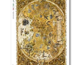 Paper Designs Rice Paper Old Map Rice Paper A4 Rice Paper Natural Rice ...