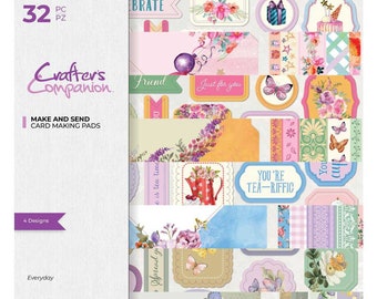 Crafter's Companion 12x12 Make and Send Pad Everyday - Floral Cardstock - Cardstock For Cards - 12x12 Cardstock - 42-129