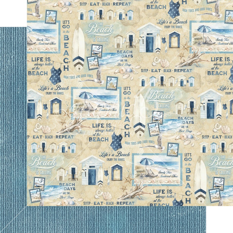 Graphic 45 8x8 the Beach is Calling Cardstock - G45 Cardstock - the ...