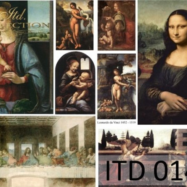 ITD Collection A3 Leonardo di Ser Piero da Vinci Paintings - A4 Paper - Works and paintings of great masters on decoupage papers - 31-149