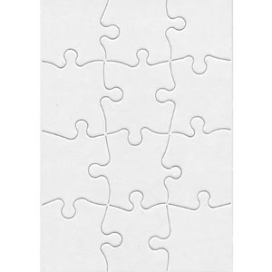 12pc 8.5 x 11 inch Blank Puzzle - 12 Piece Blank Puzzle - Classroom Project  - Party Invitation - Blank Puzzle - Custom Puzzle - 43-025
