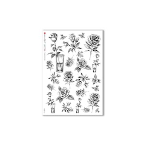 Paper Designs Rice Paper - Flowers - Flower Rice Paper - Decoupage Rice Paper - A4 Rice Paper - Nature Rice Paper - 34-066