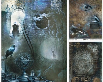 ITD Collection Undiscovered Magical World - Alchemy Rice Paper - Zodiac Rice Paper - Cosmogram Rice Paper - Galaxy Rice Paper