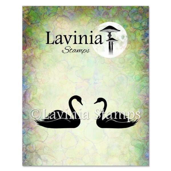 Lavinia Stamps Swans - Swan Stamp - Clear Cling Stamp - Swan Cling Stamp - Swan Silhouette Stamp - Sitting Swans Cling Stamps - 12-785