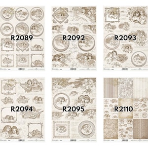 ITD Collection Vintage Angels Series Decoupage Rice Paper - Background Paper - Vintage Angels Rice Paper - Mixed Media Rice Paper