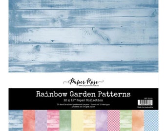Paper Rose 12x12 Rainbow Garden Patterns Collection - Double Sided Cardstock - 12x12 Cardstock - Rainbow Garden Collection - 40-049