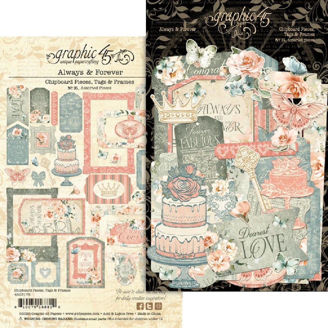 Graphic 45 Always & Forever Tags and Frames - G45 - 8-575 - Etsy