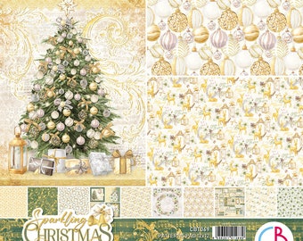 Ciao Bella 12x12 Patterns Sparkling Christmas - 12x12 Cardstock - Double-Sided Cardstock - Sparkling Christmas Collection - 28-531
