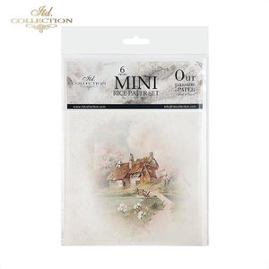 ITD Collection MINI Idyllic Rural Views Rice Paper Set - Rural View Rice Paper - Country Scene Rice Paper - Landscape Views - 31-549