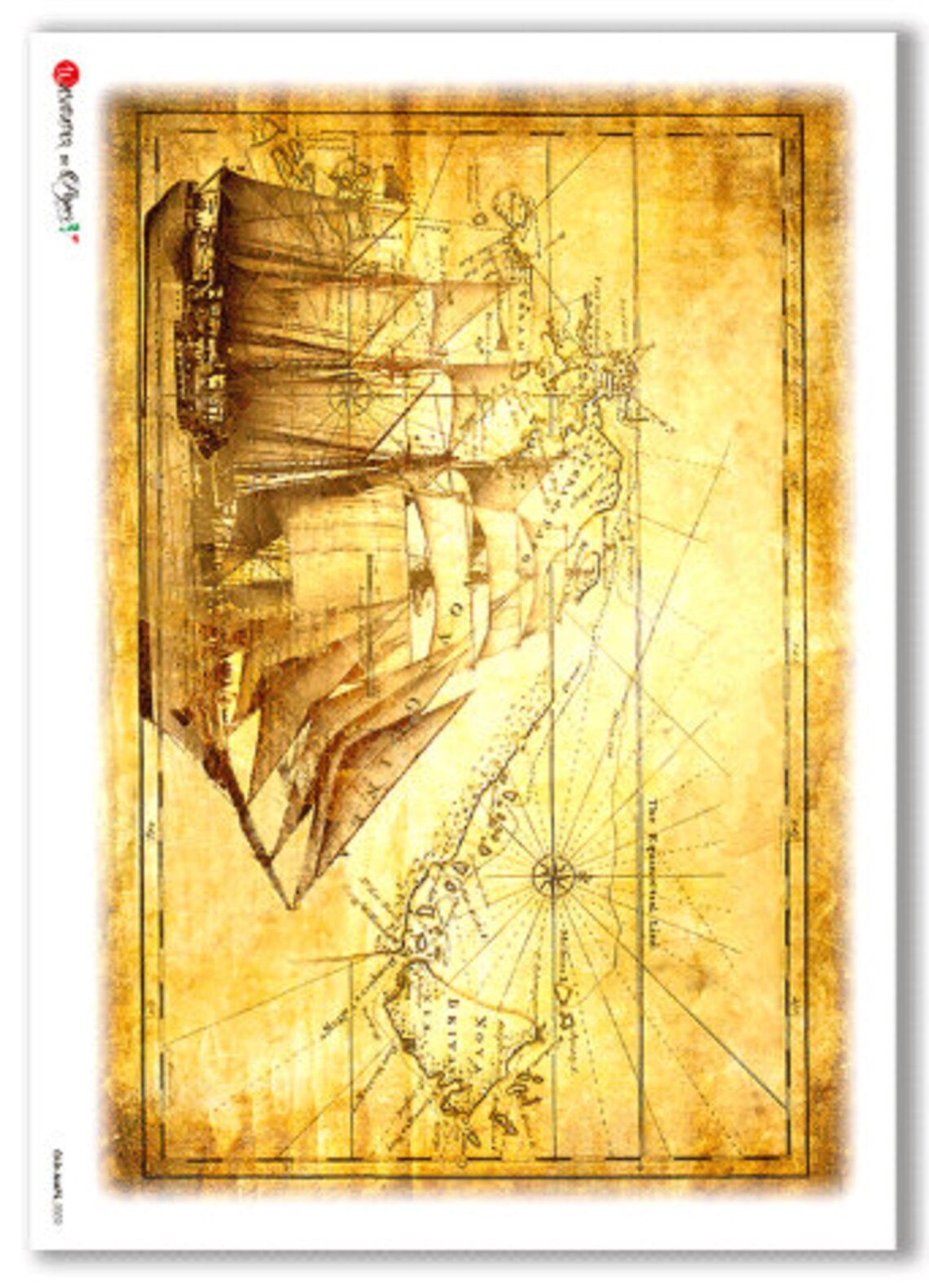 Paper Designs Rice Paper - Old Maps - Old Map Rice Paper - Decoupage ...