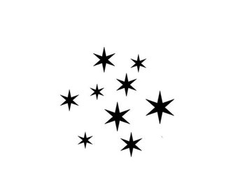 Lavinia Stamps Star Group Mini Stamp - Star Miniature Stamp - Clear Cling Stamp - Cling Stamp - Stars Stamp Set - Fairy Background - 12-251*