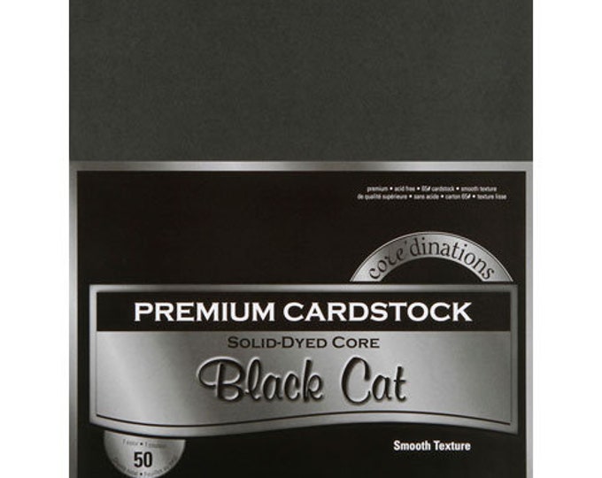 8.5 X 11 Premium Black Cat Card Stock Core'dinations Black Card Stock