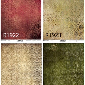 ITD Collection Wallpaper Decoupage Rice Paper - Background Rice Paper - Red Wallpaper Rice Paper - Mixed Media Rice Paper - Gold Rice Paper