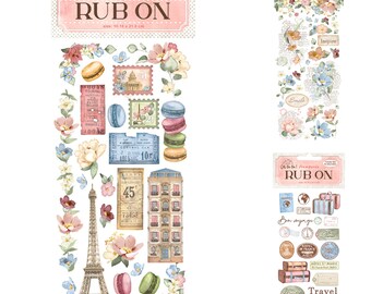 Stamperia Create Happiness Oh La La Rub On - Decor Transfers - Rub On - Transfer Film - Small Decor Transfers - Oh La La Collection