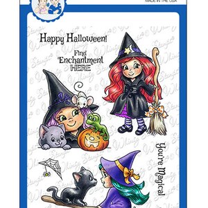 Whimsy Stamps Halloween Magic Clear Cling Stamp - Halloween - Clear Cling Stamp - Photopolymer Stamp - Trick Or Treat Clear Stamp - 20-134