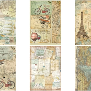 Stamperia A4 Around the World Rice Paper - Decoupage Rice Paper - Vintage Rice Paper - Around the World Collection - Travel Rice Paper