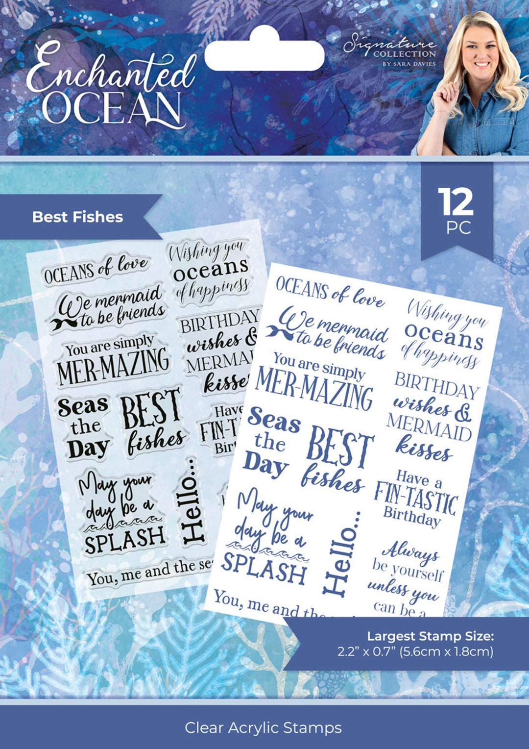 Crafter's Companion Best Fishes Stamp Set Enchanted Ocean Collection