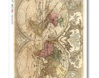 Paper Designs Rice Paper Old Map Rice Paper A4 Rice Paper Natural Rice ...