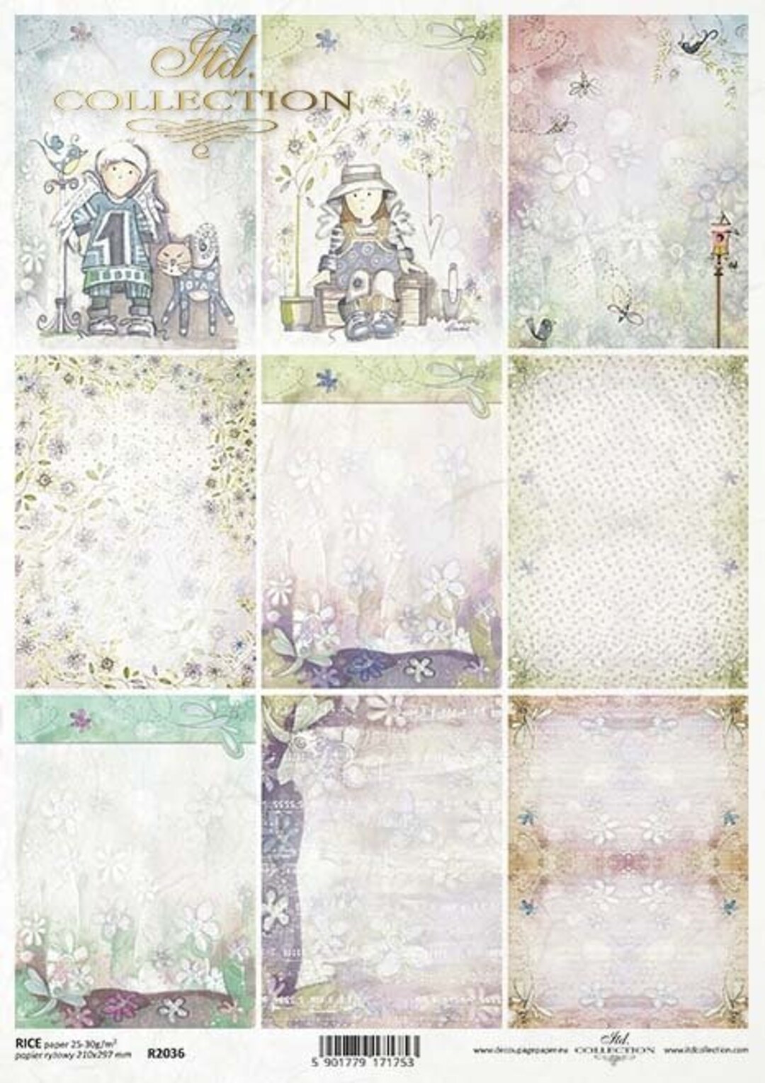 ITD Collection A4 Angels & Girls and Boys Collage Rice Paper - Children ...