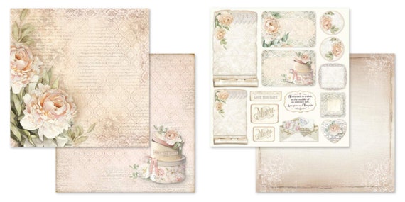 Stamperia 12x12 Wedding Cardstock Double Sided Cardstock 12x12 Cardstock  Wedding Cardstock Scrapbook Cardstock 23-095 