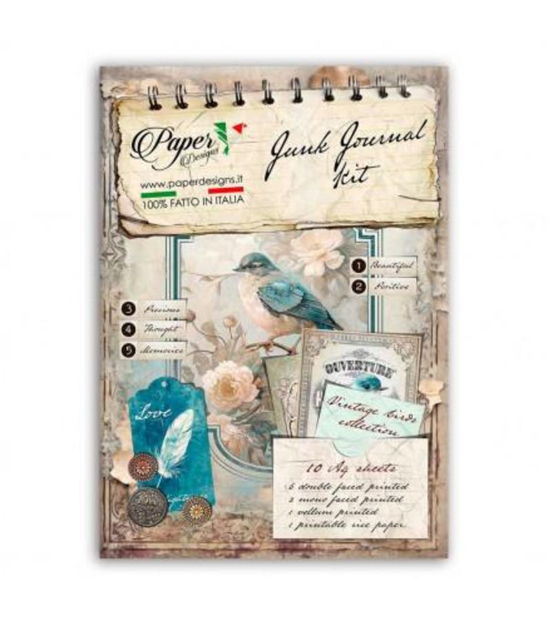 Paper Designs Vintage Birds Junk Journal Kit - Junk Journal Set ...