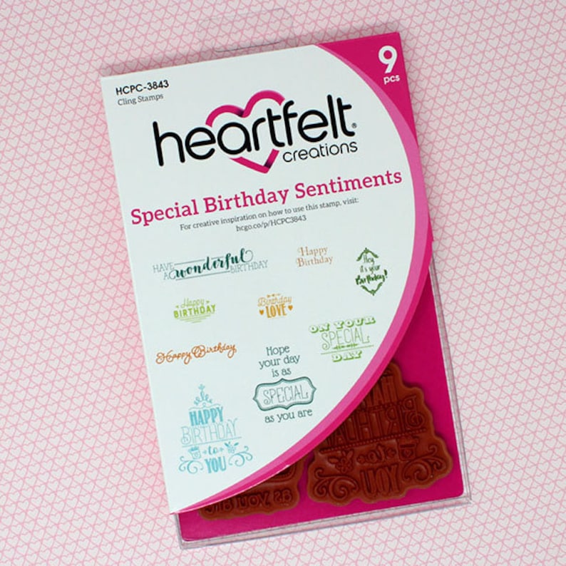 9-376 Heartfelt Creations Special Birthday Sentiments Cling Stamp Set Birthday Sentiment Stamps Occasion Stamps Sentiment Stamp Set