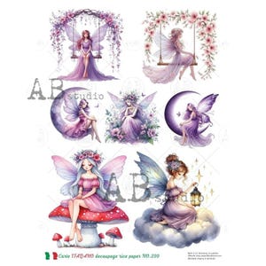ABStudio Carte Italiano A4 Decoupage Rice Paper - Decoupage Paper - Rice Paper - A4 Paper - Fairy Rice Paper - Fantasy Rice Paper - 7-021