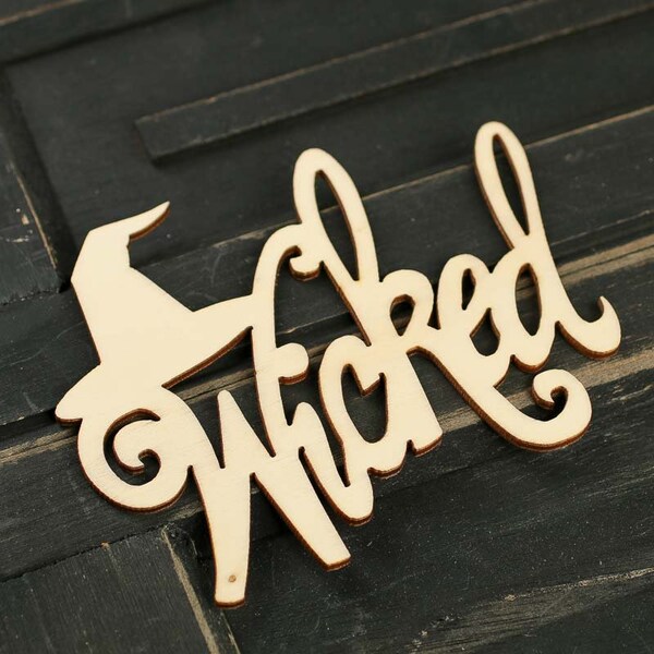 Wicked Unfinished Wood Laser Cut Cutout - Wood Cutout - Laser Cut Cutout - Wood Cutout - Wicked Wood Piece - Unfinished Wood Piece - 45-006