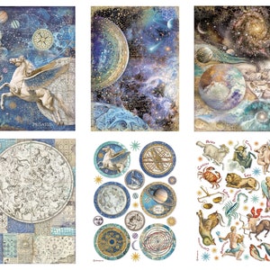 Stamperia A4 Cosmos Infinity Rice Paper - Decoupage Rice Paper - Cosmos Rice Paper - Cosmos Infinity Collection - Constellation Rice Paper