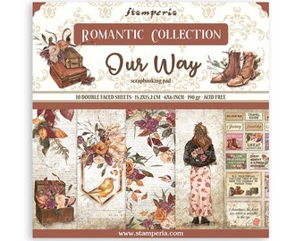 Stamperia 6x6 Romantic Our Way Cardstock - Double Sided Cardstock - Our Way Collection - 6x6 Our Way - 6x6 - Autumn Vibes Paper - 23-1159