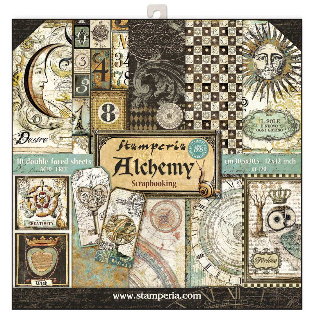 Papier de riz A4 Alchemy Background de Stamperia